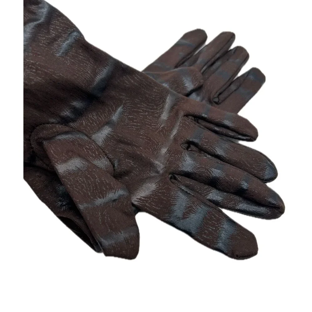 Vintage Black and Brown Evening Gloves